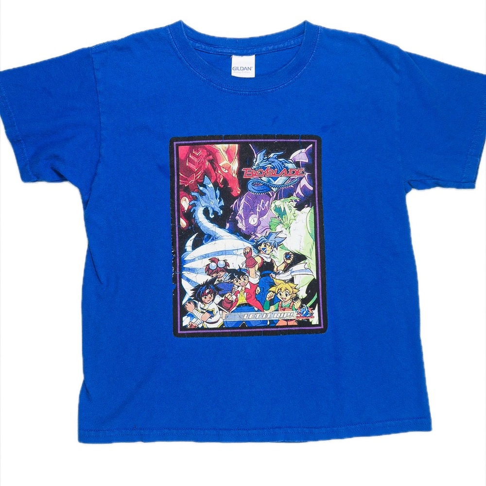 VINTAGE/Y2K (Early 2000’s) Beyblade Boys T Shirt Blue Size S